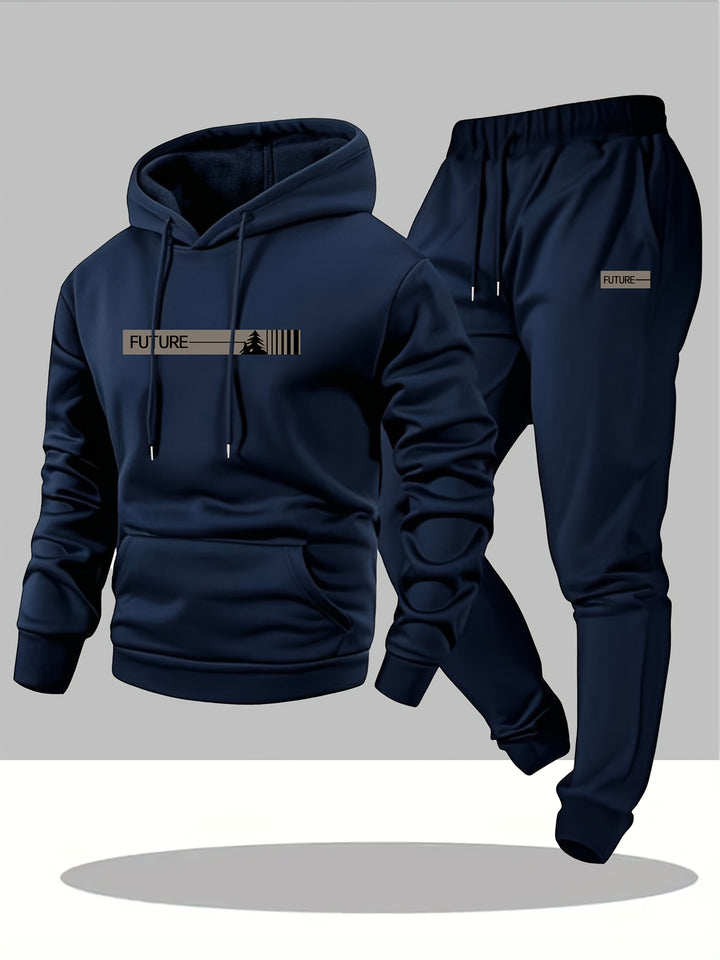 Men's Casual Hoodie and Jogger Pants Set Sportswear Outfit