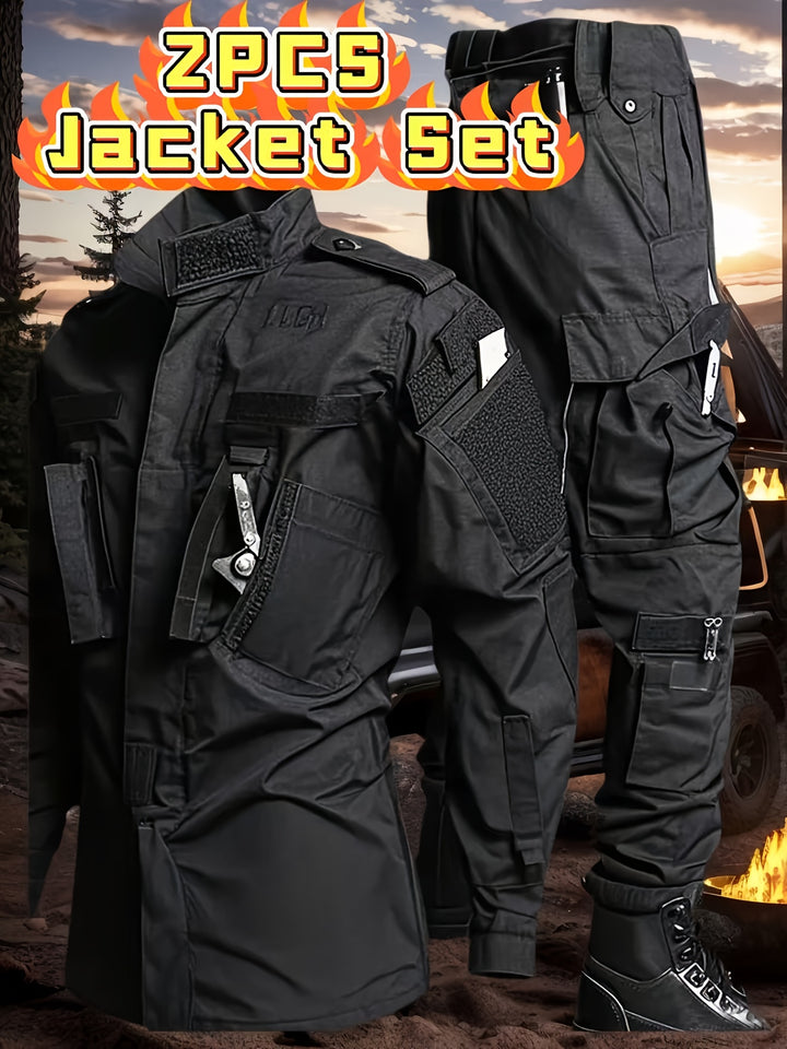 Men's Tactical Cargo Pants and Outdoor Jacket Set 2-Pack