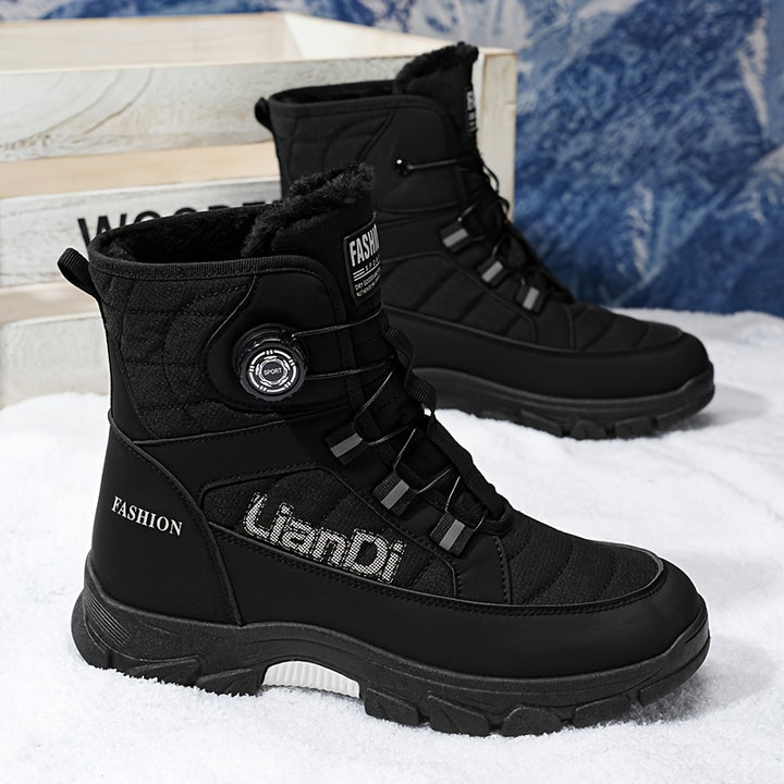 Men's Knit Elastic Snow Boots with Traction and Comfort