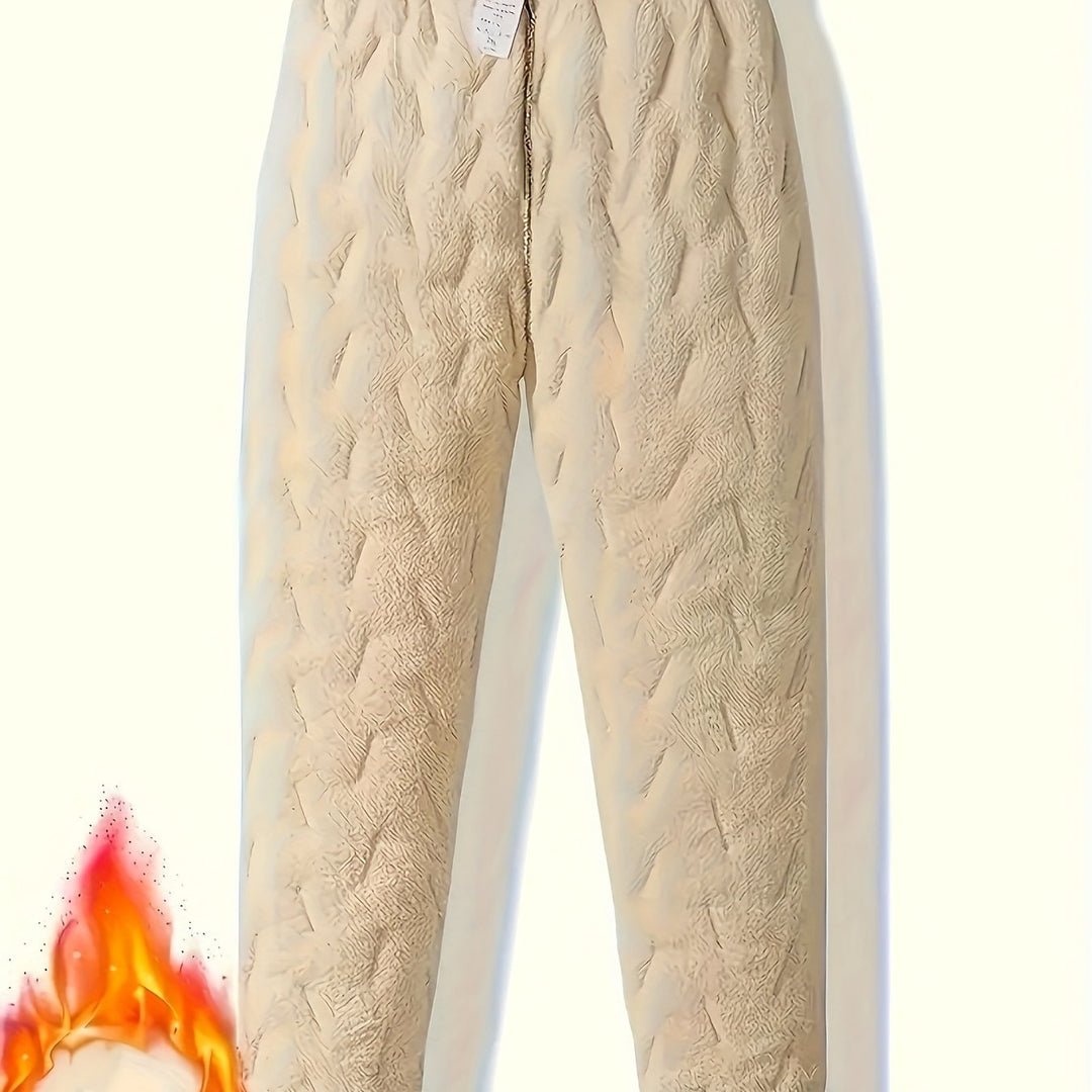 Men's Winter Casual Straight-Leg Jogger Pants with Drawstring