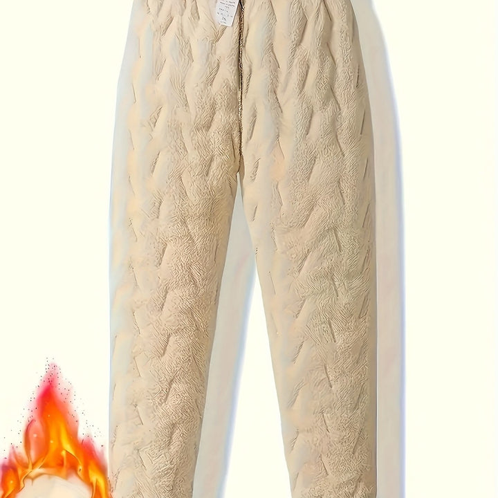 Men's Winter Casual Straight-Leg Jogger Pants with Drawstring