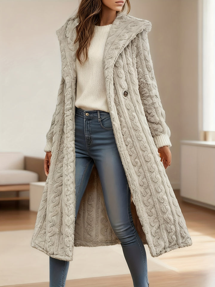Elegant Women's Long Cardigan Stylish Outer Bathrobe Mid-Length Coat