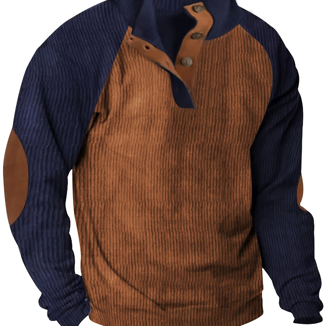 Men's Casual Long-Sleeved Pullover T-Shirt Sweatshirt