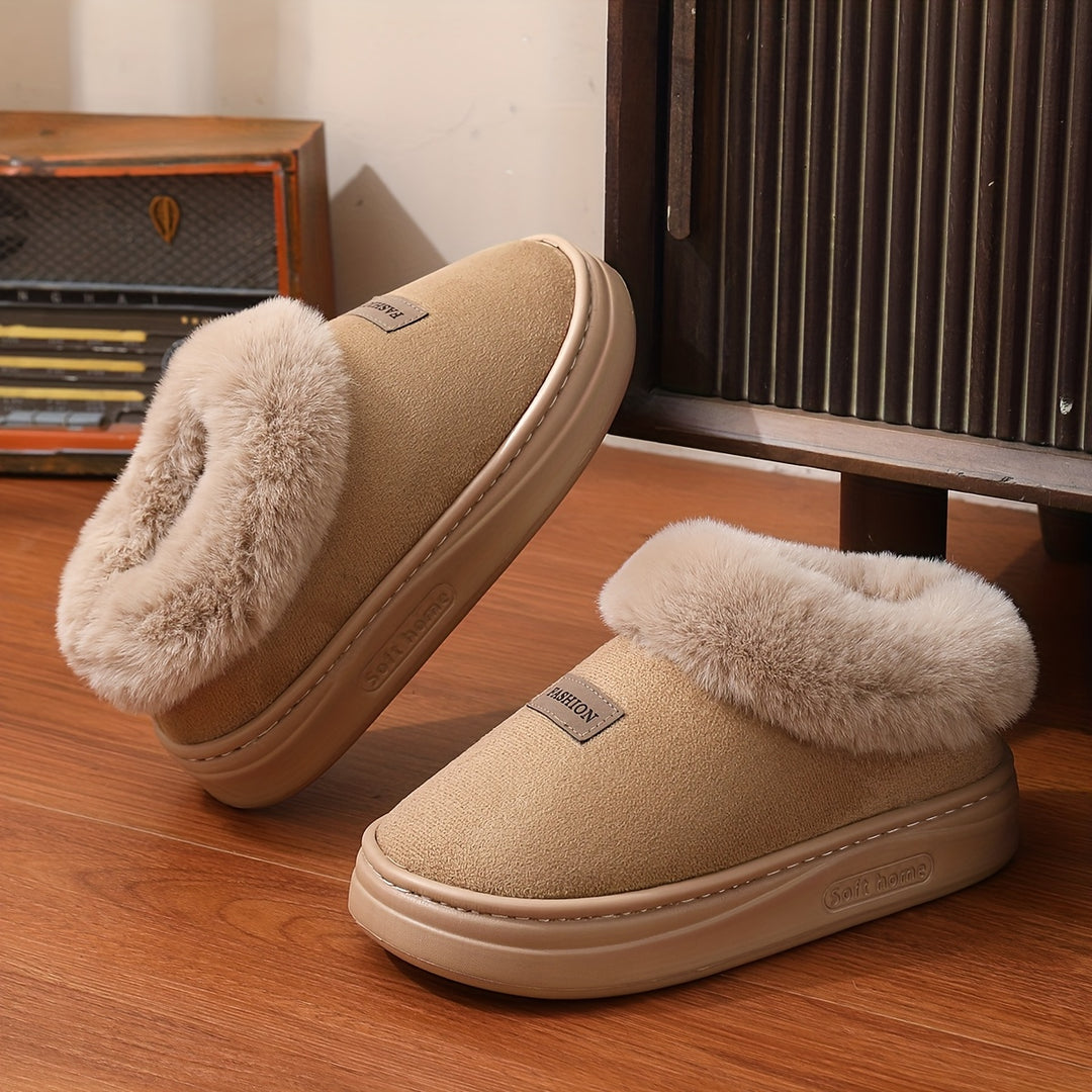 Cozy Fleece Slippers for Women with Non-Slip EVA Sole
