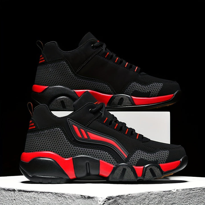 Men's Lace-Up Sneakers Thick Cushioned Platform Non-Slip Rubber Sole