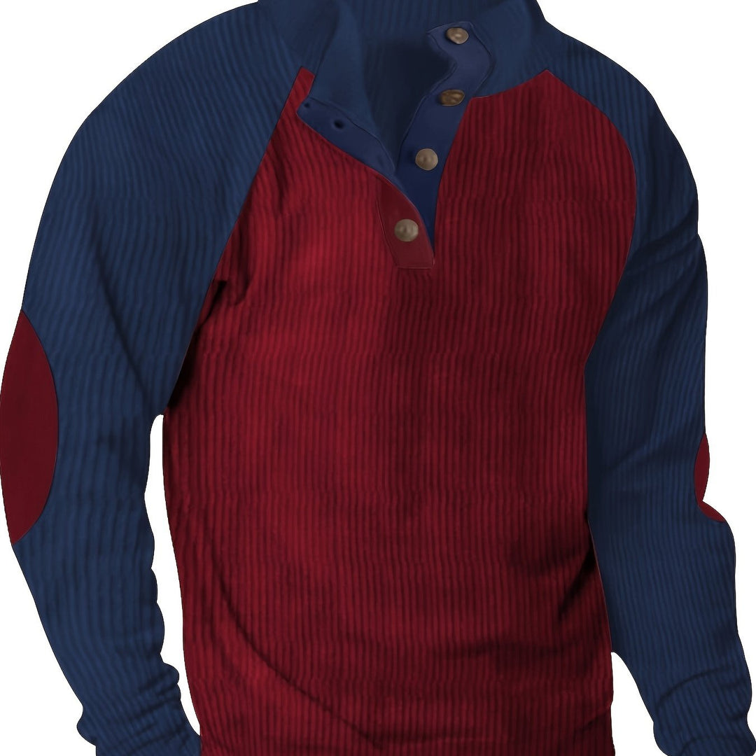 Men's Casual Long-Sleeved Pullover T-Shirt Sweatshirt
