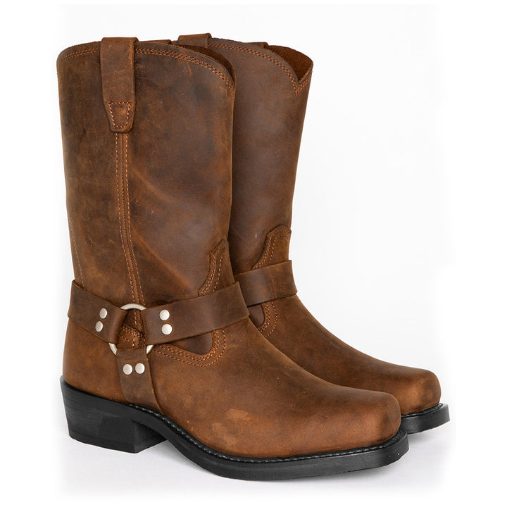Cowboy Boots Men's Boots Wooden Heel Sole OPP Zipper Bag Packaging