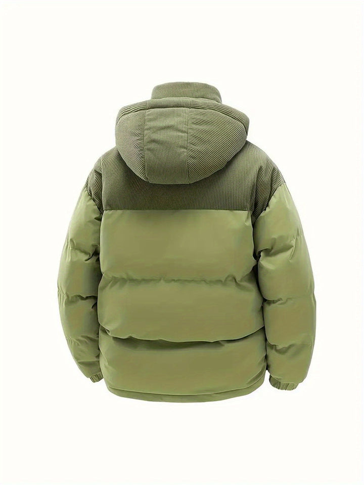 Hooded Fleece Coat for Men with Detachable Hood