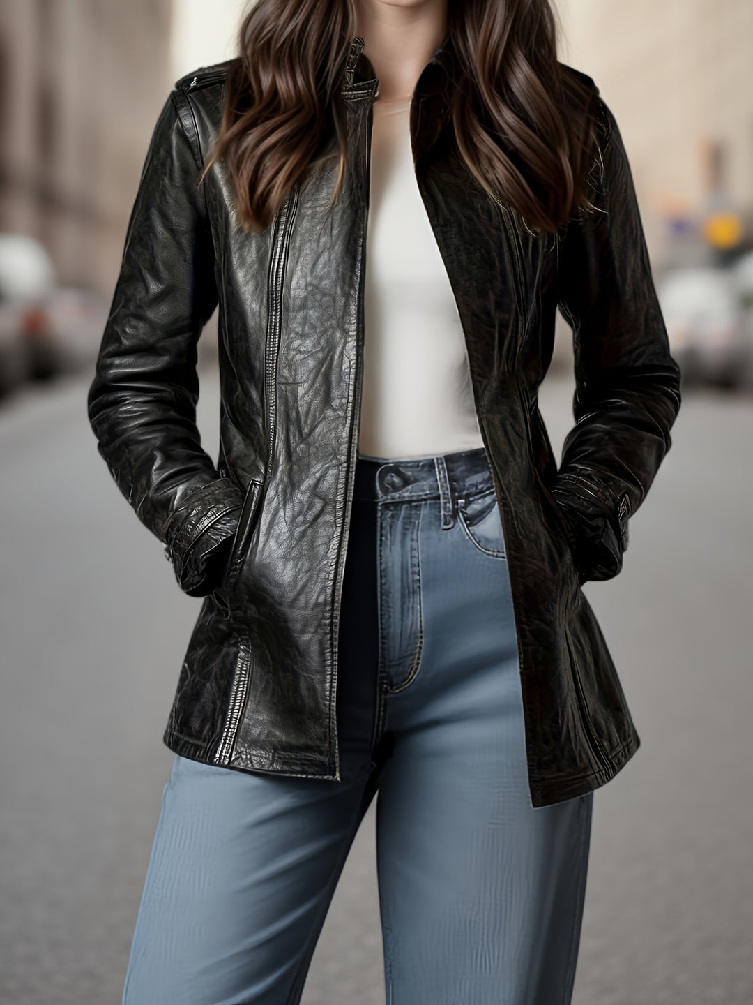 Women's Casual Mid-length Cardigan Jacket Long-sleeve Outerwear