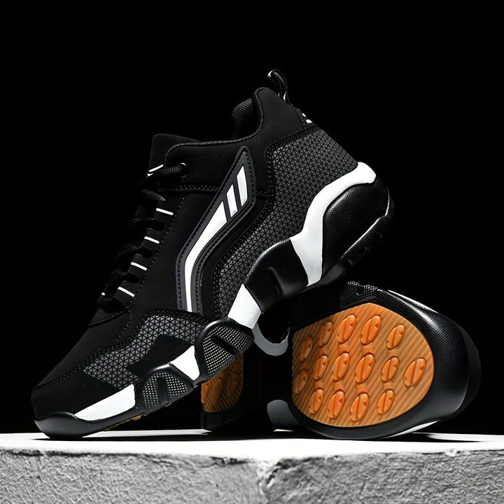 Men's Lace-Up Sneakers Thick Cushioned Platform Non-Slip Rubber Sole