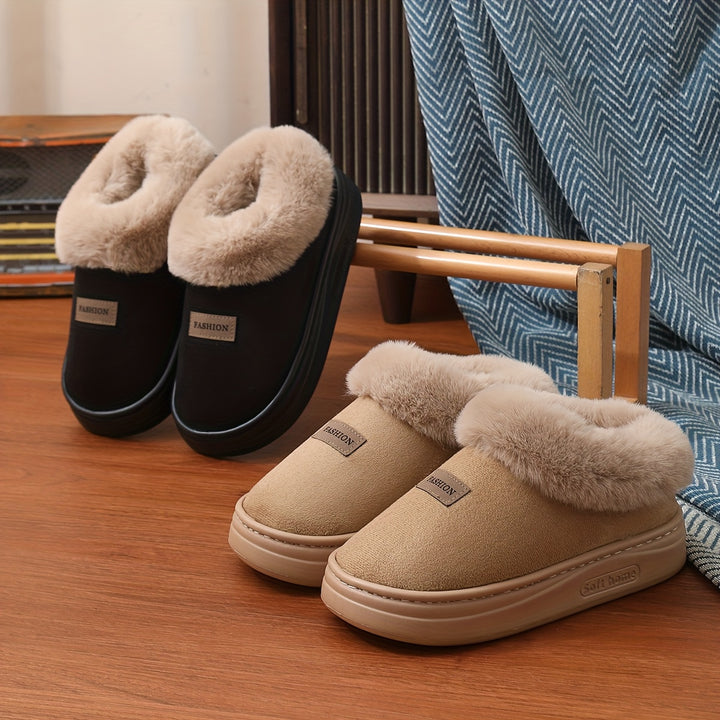 Cozy Fleece Slippers for Women with Non-Slip EVA Sole