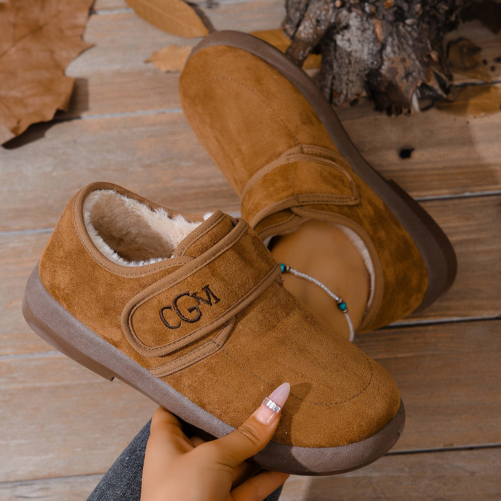 Women's Winter Ankle Boots Slip-On Flat Design Cold-Resistant Footwear