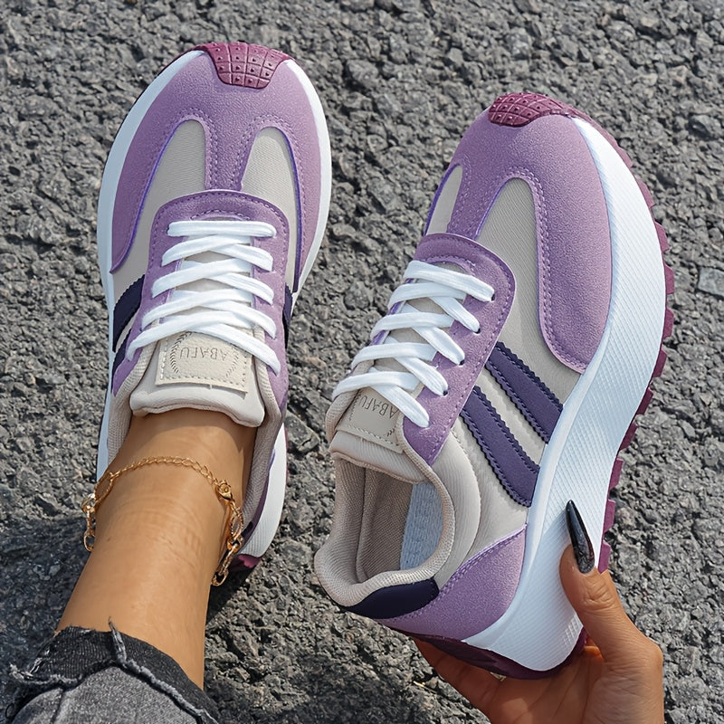 Women's Casual Sports Shoes Thick-Soled Height-Increasing Lace-Up Low Top