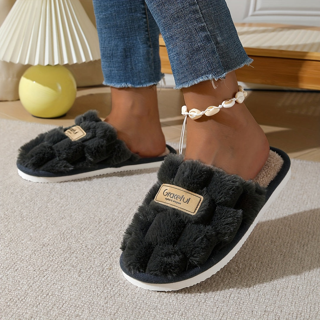 Cozy Plush Indoor Slippers for Women, Warm and Comfortable Footwear