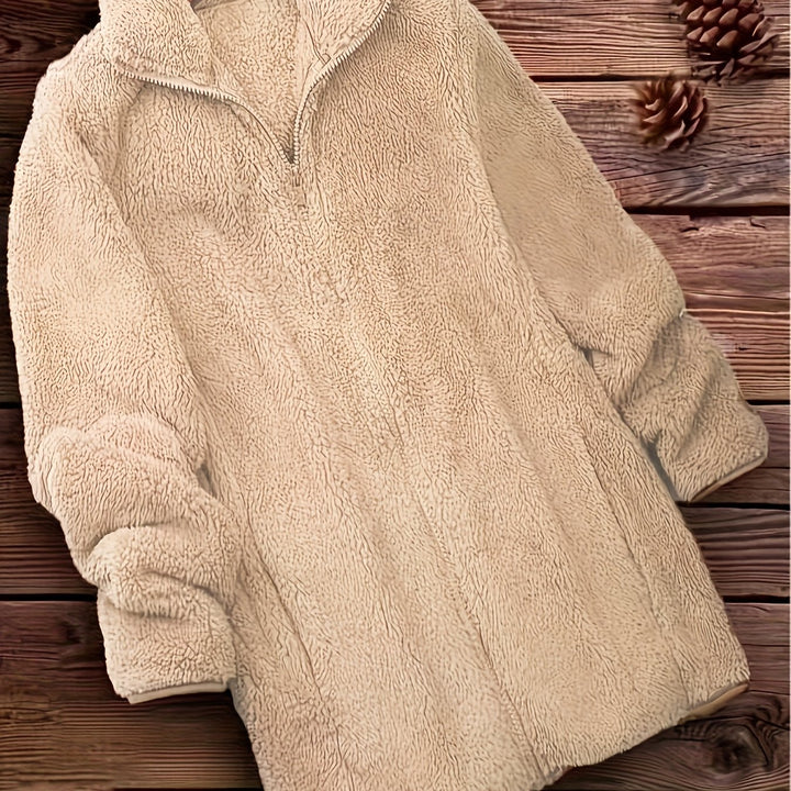 Women's Fleece Jacket Casual Outerwear Long Sleeve Winter Coat