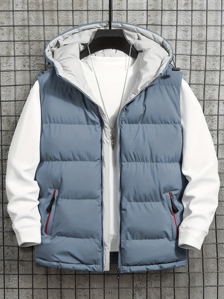 Men's Hooded Vest Thickened Lightweight Stylish Casual Wear