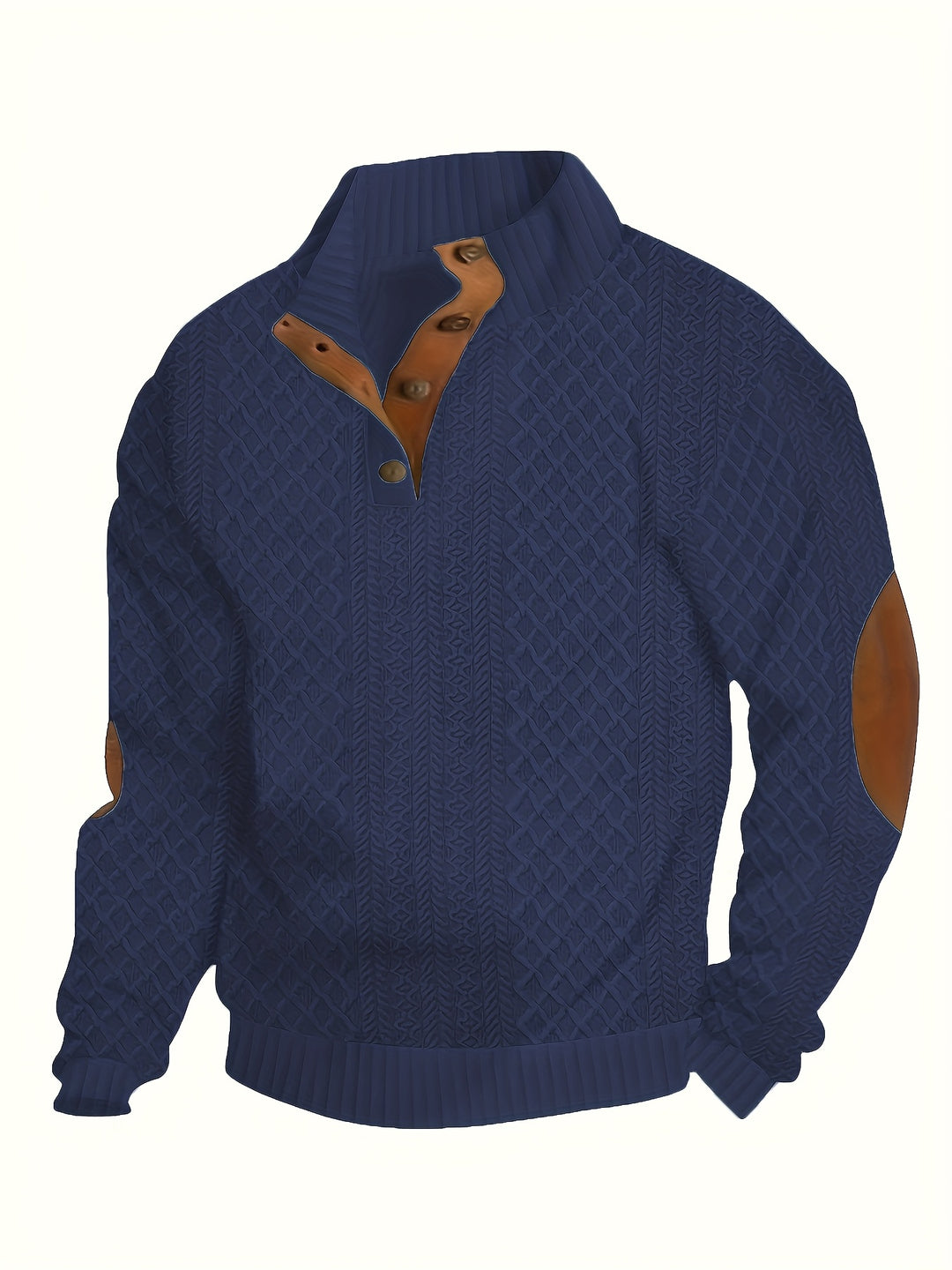 Men's Casual Button-Down Long Sleeve Shirt Henley Top
