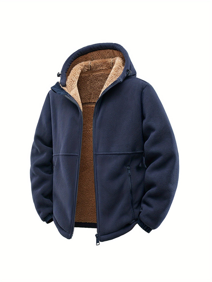 Men's Hooded Cardigan Jacket for Cold Weather