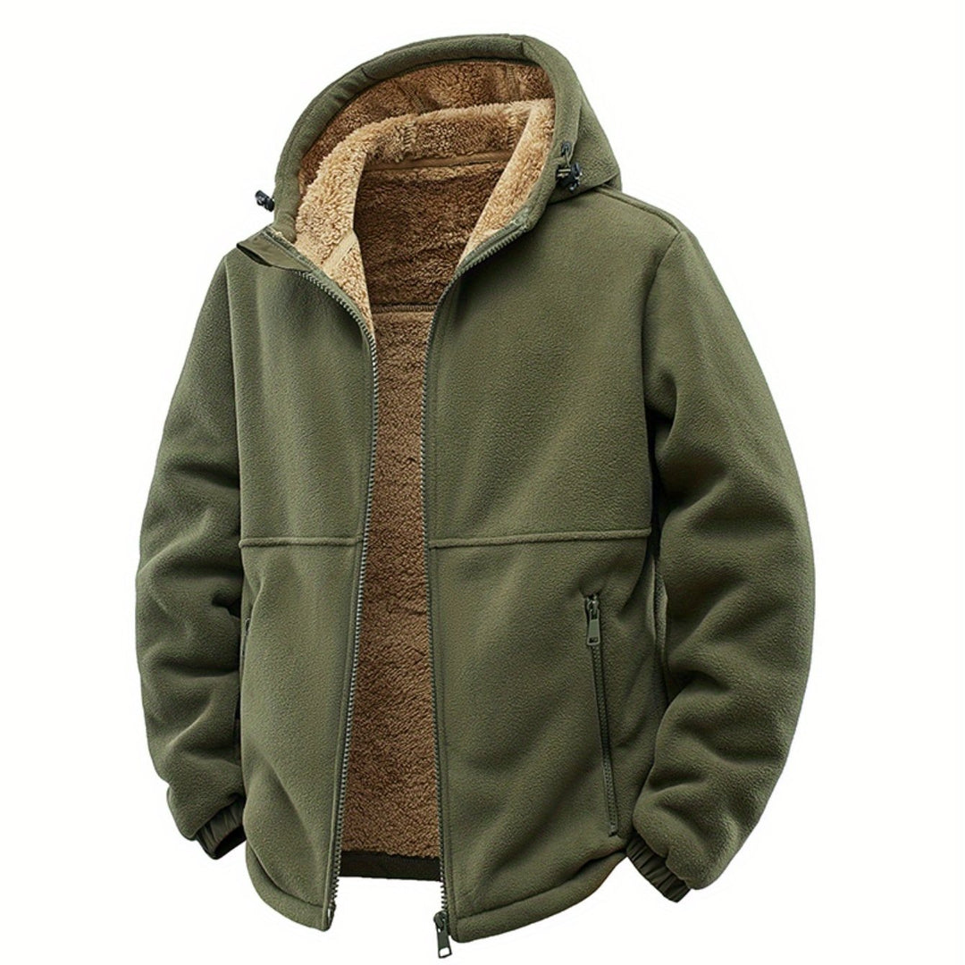 Men's Hooded Cardigan Jacket for Cold Weather