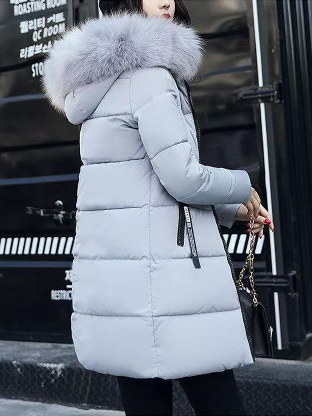 Women's Winter Coat, Elegant Fashion, Full Zip Closure, Long Sleeve