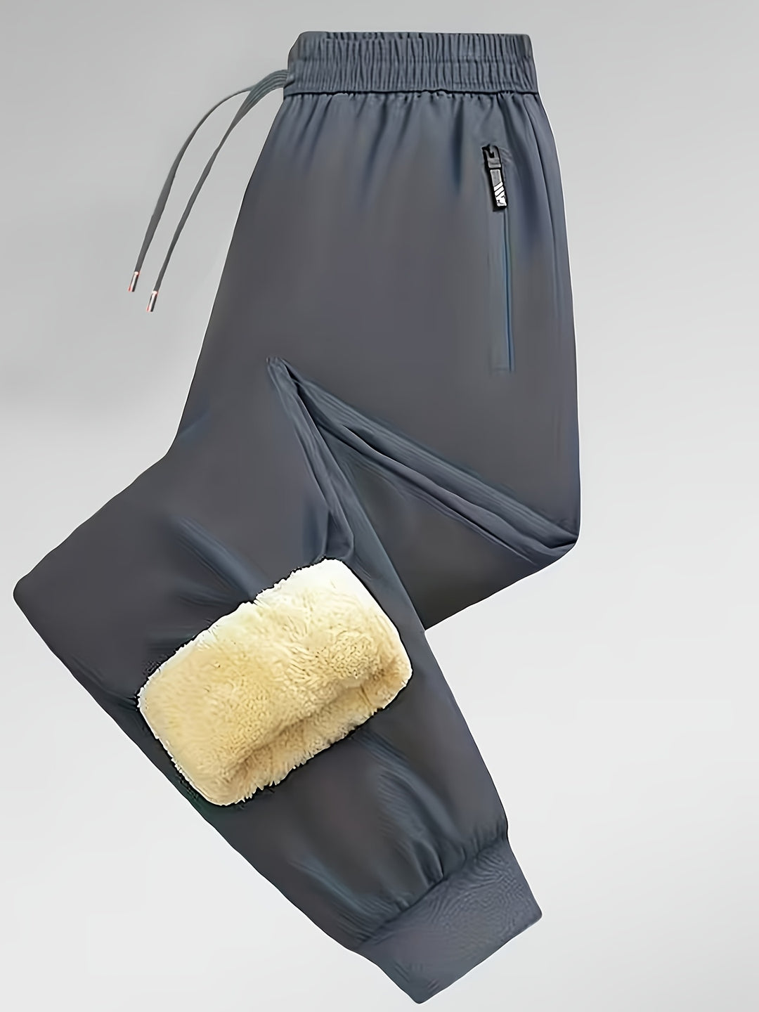 Men's Winter Casual Straight-Leg Jogger Pants with Drawstring