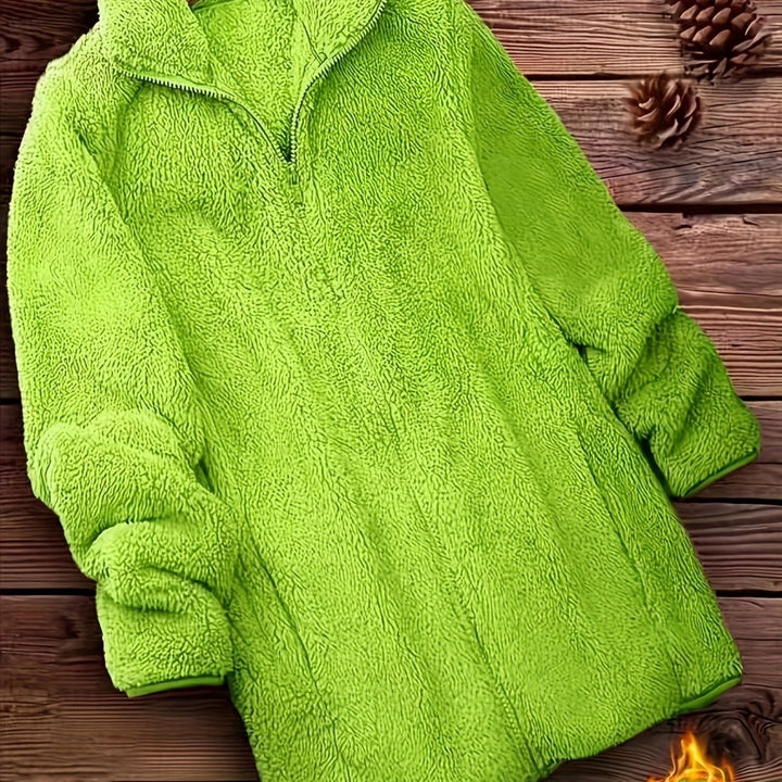 Women's Fleece Jacket Casual Outerwear Long Sleeve Winter Coat