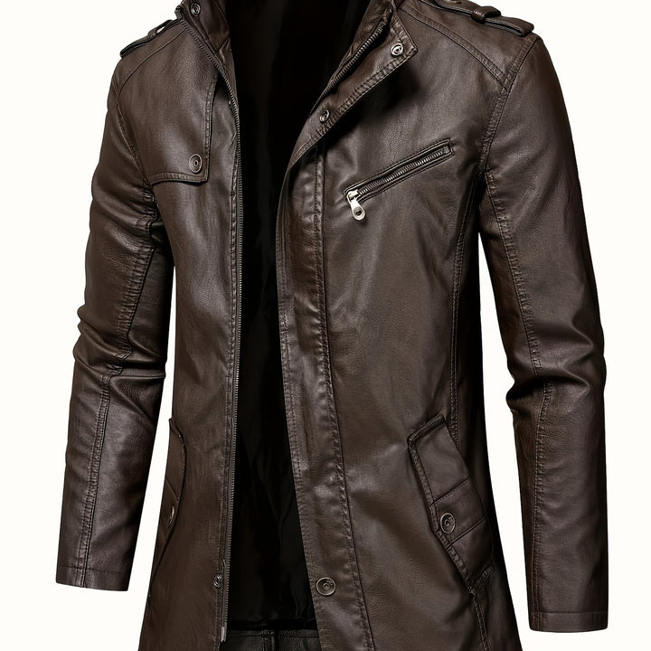 Casual Streetwear Jacket for Men with Stand-Up Collar and Pockets