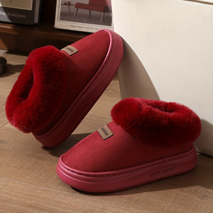 Cozy Fleece Slippers for Women with Non-Slip EVA Sole