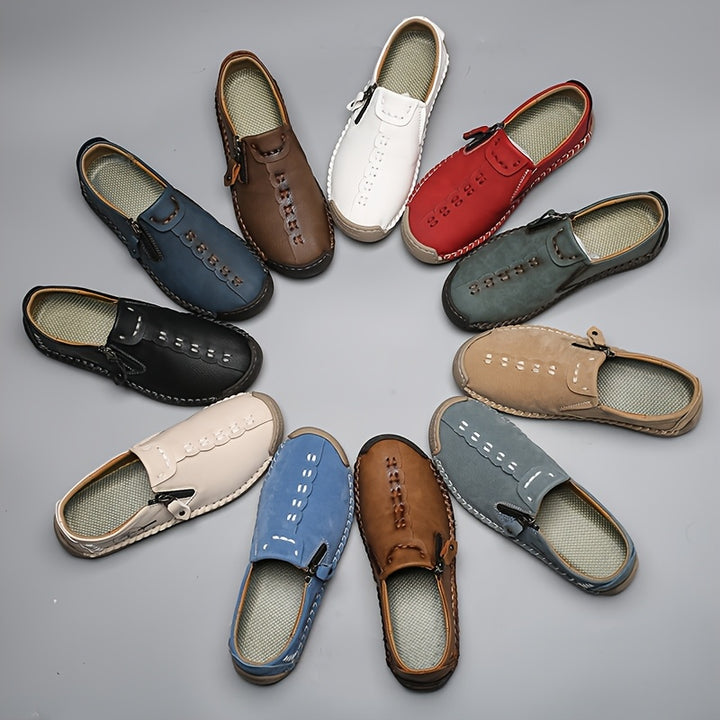 Women's Casual Loafers Slip-on Sneakers with Zipper Closure