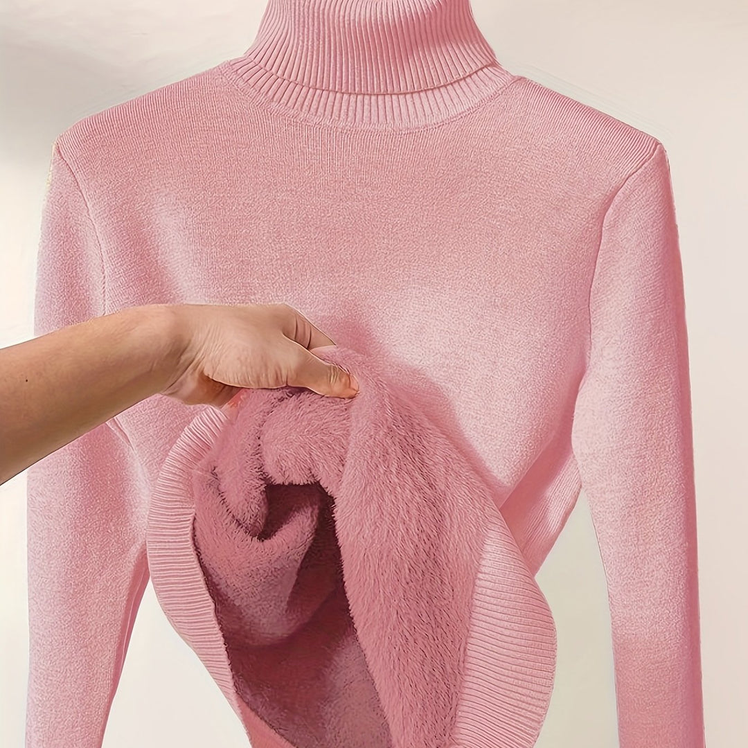 Women's High Neck Turtleneck Sweater Pullover Casual Wear