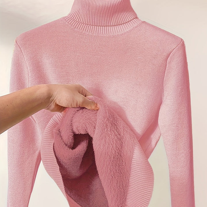 Women's High Neck Turtleneck Sweater Pullover Casual Wear
