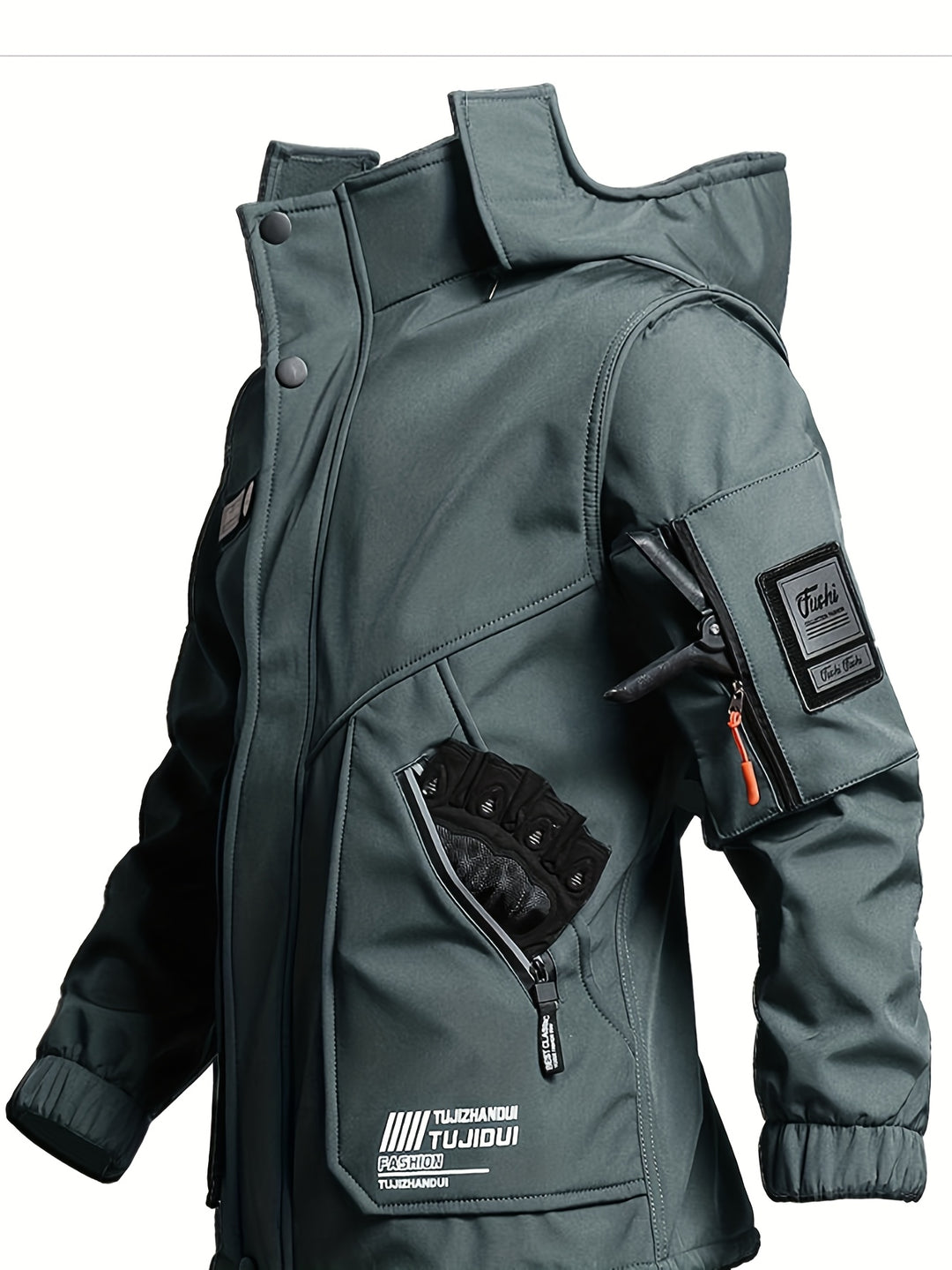 Men's Padded Winter Suit Hooded Jacket and Trousers Hiking Casual Wear