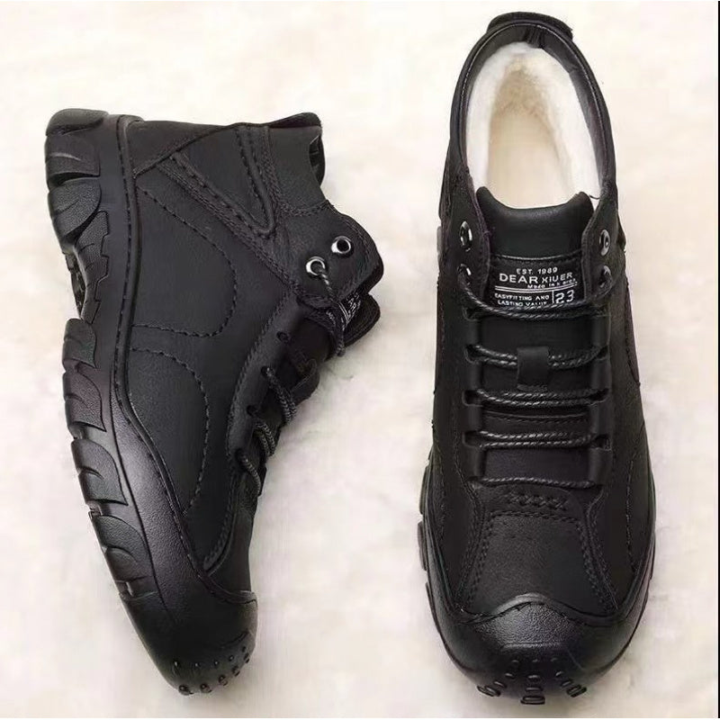 Fleece High-Top Snow Boots for Men, Casual Outdoor Shoes