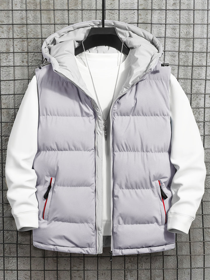 Men's Hooded Vest Thickened Lightweight Stylish Casual Wear
