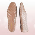 Women's Modern Lattice Ballet Flats, Comfortable Slip-On Pointed Toe Jelly Shoes, Lightweight Breathable Casual Dress Flats