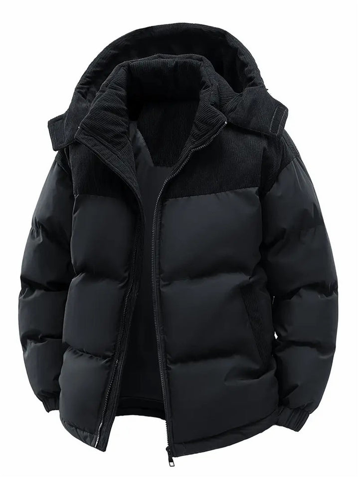 Hooded Fleece Coat for Men with Detachable Hood