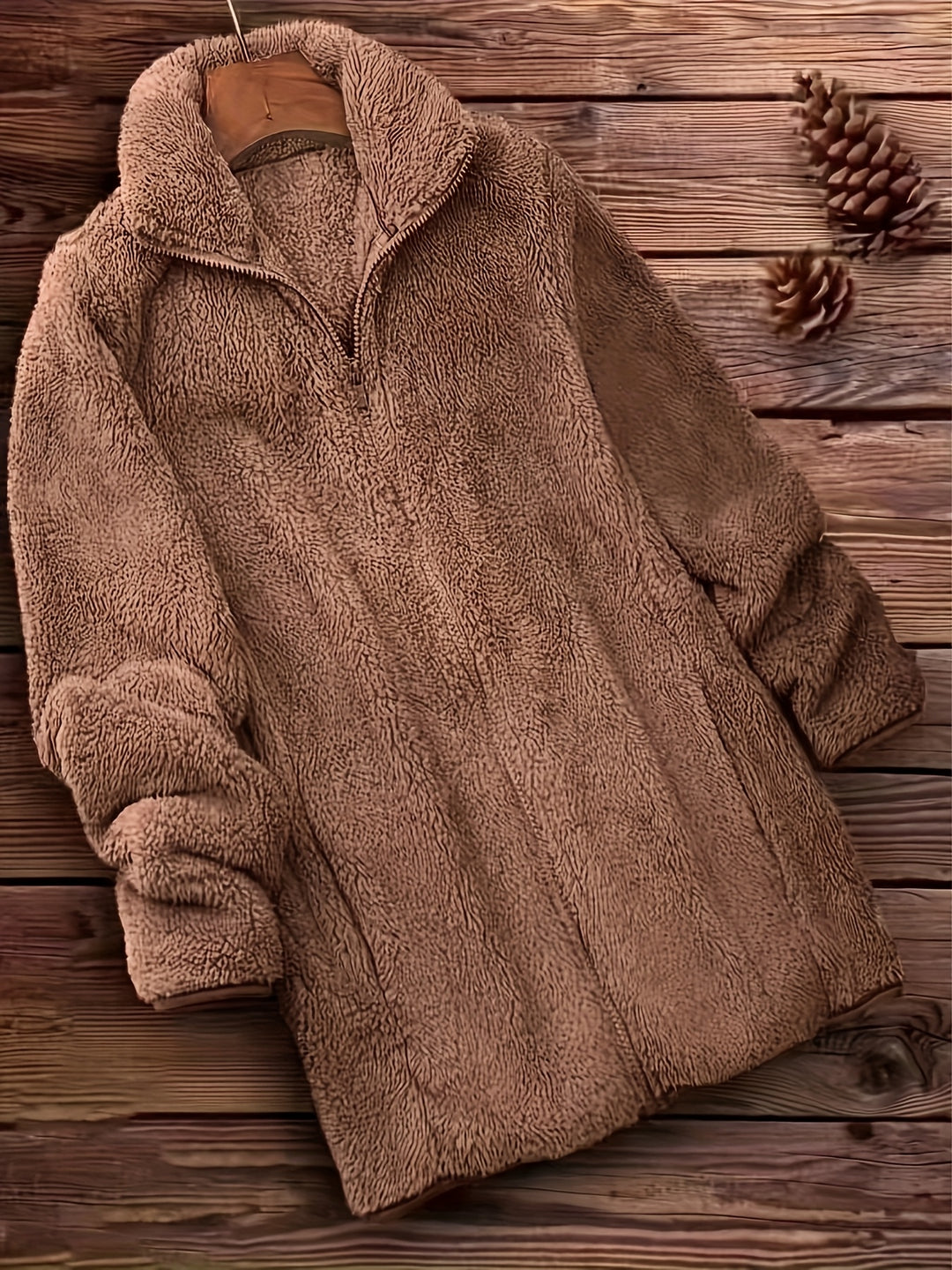 Women's Fleece Jacket Casual Outerwear Long Sleeve Winter Coat