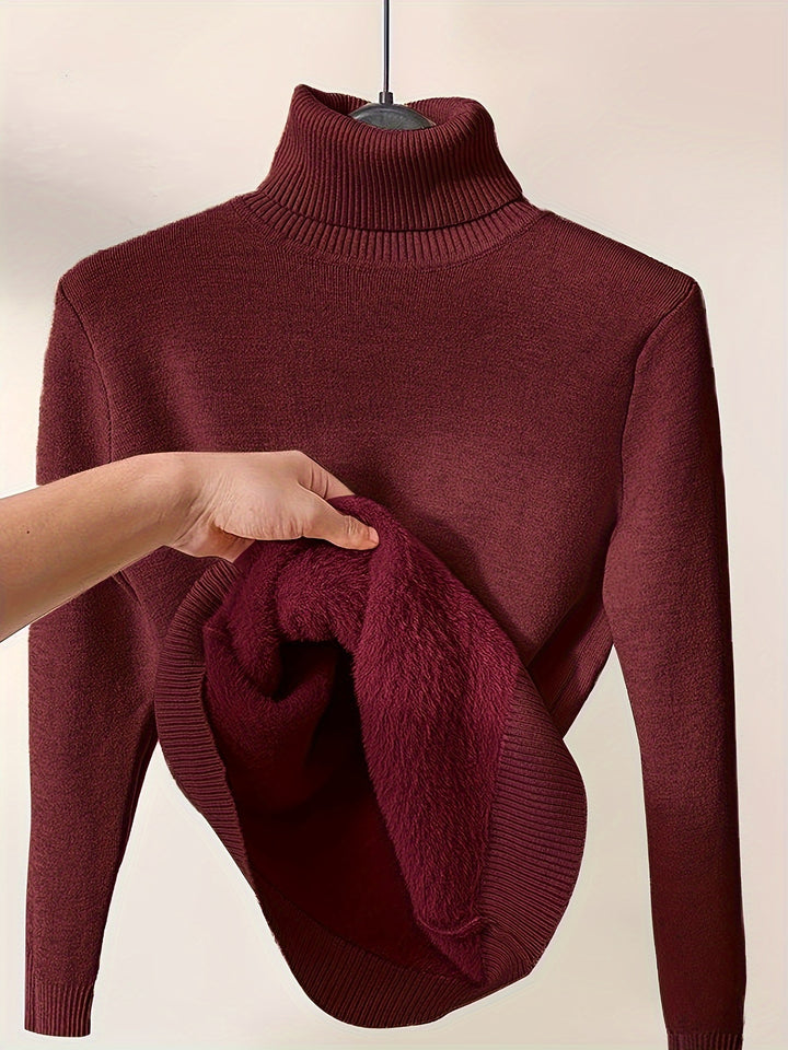 Women's High Neck Turtleneck Sweater Pullover Casual Wear