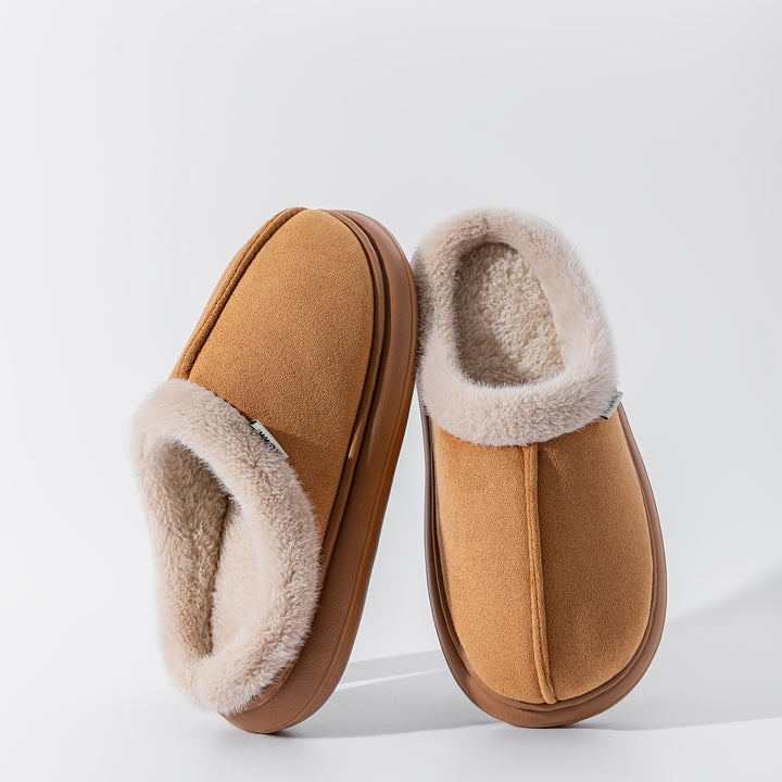 Women's Plush Slippers with Thick Lining Indoor Outdoor House Shoes