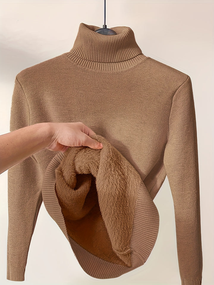 Women's High Neck Turtleneck Sweater Pullover Casual Wear