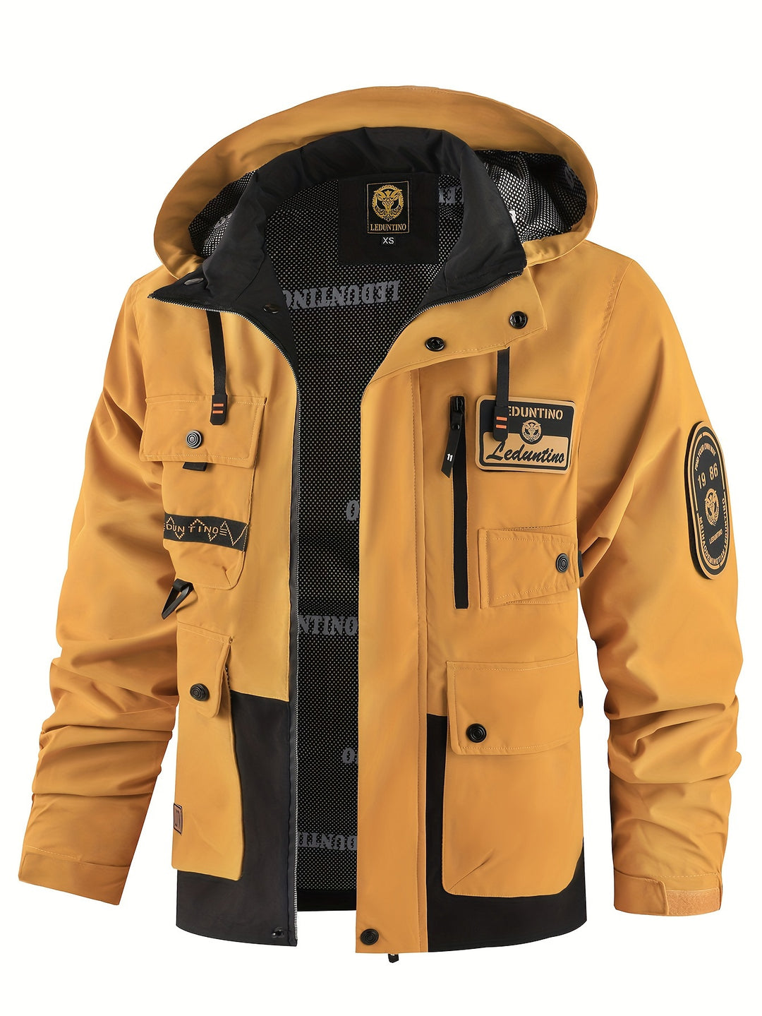 Men's Hooded Thin Jacket Outdoor Cargo Jacket Detachable Zipper Jacket