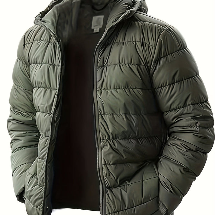 Men's Hooded Windproof Quilted Jacket
