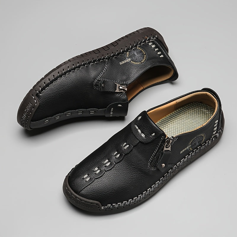 Women's Casual Loafers Slip-on Sneakers with Zipper Closure