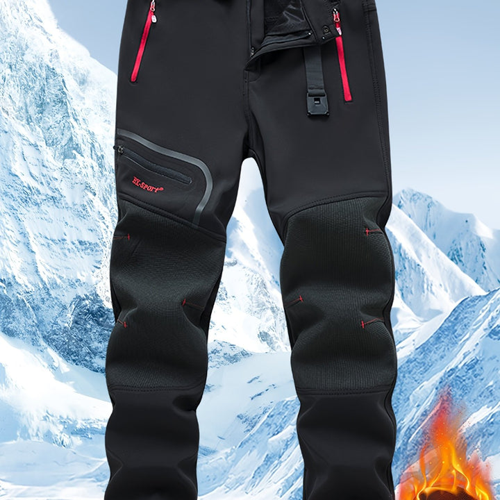 Men's Windproof Cargo Pants with Belt and Zippered Pockets