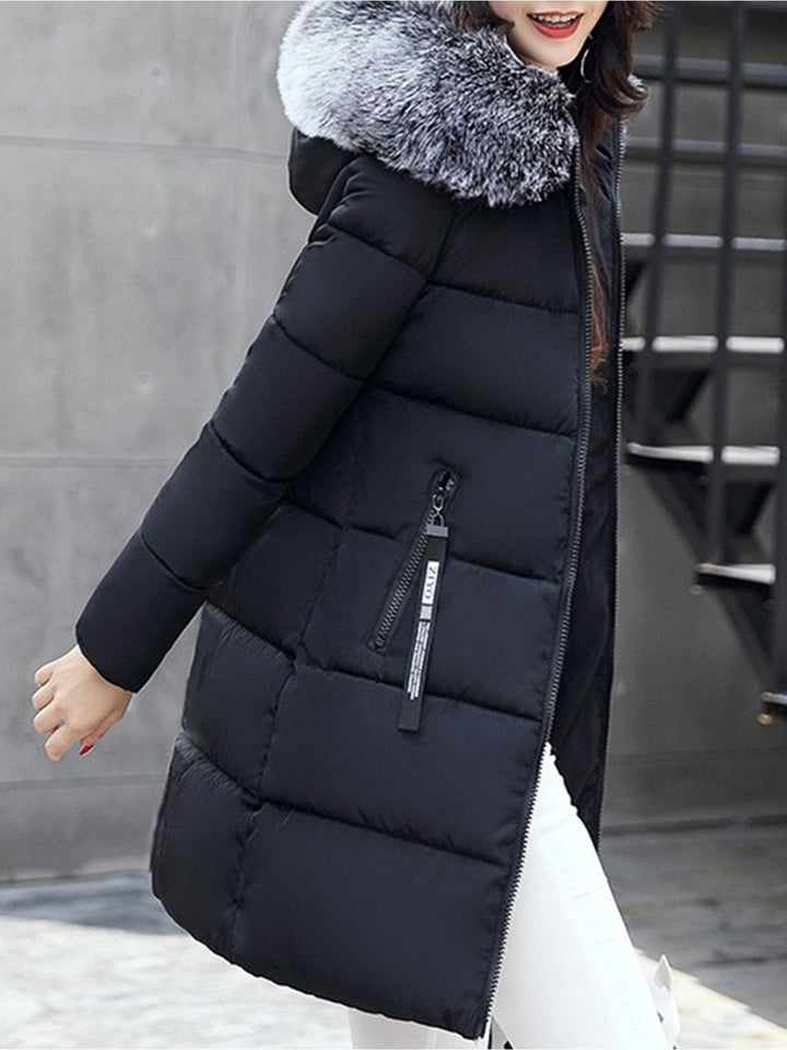 Women's Winter Coat, Elegant Fashion, Full Zip Closure, Long Sleeve