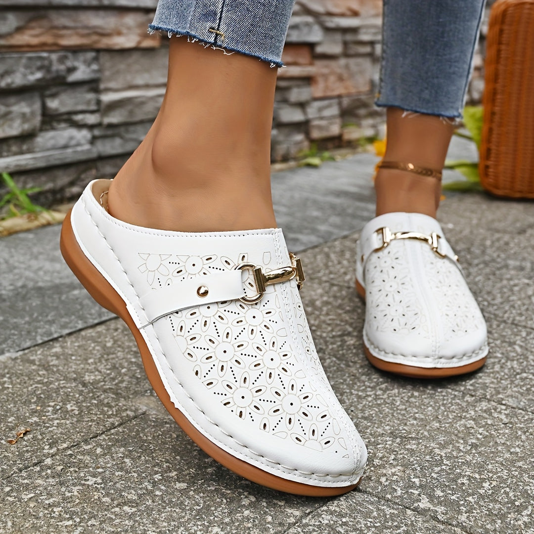Bohemian Style Women's Mules Casual Mid-Heel Thick-Soled Shoes