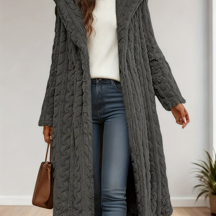 Elegant Women's Long Cardigan Stylish Outer Bathrobe Mid-Length Coat