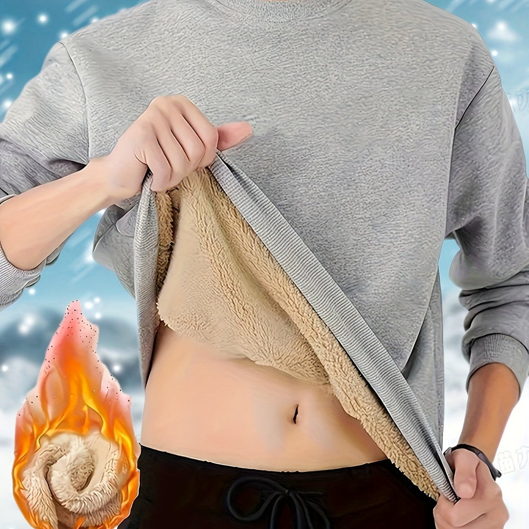 Men's Heavyweight Winter Pullover Sweater with Warm Lining