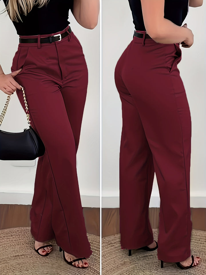 Fashionable Vintage Women's Suit Pants Straight-Leg Trousers
