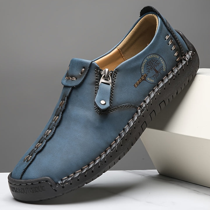 Women's Casual Loafers Slip-on Sneakers with Zipper Closure